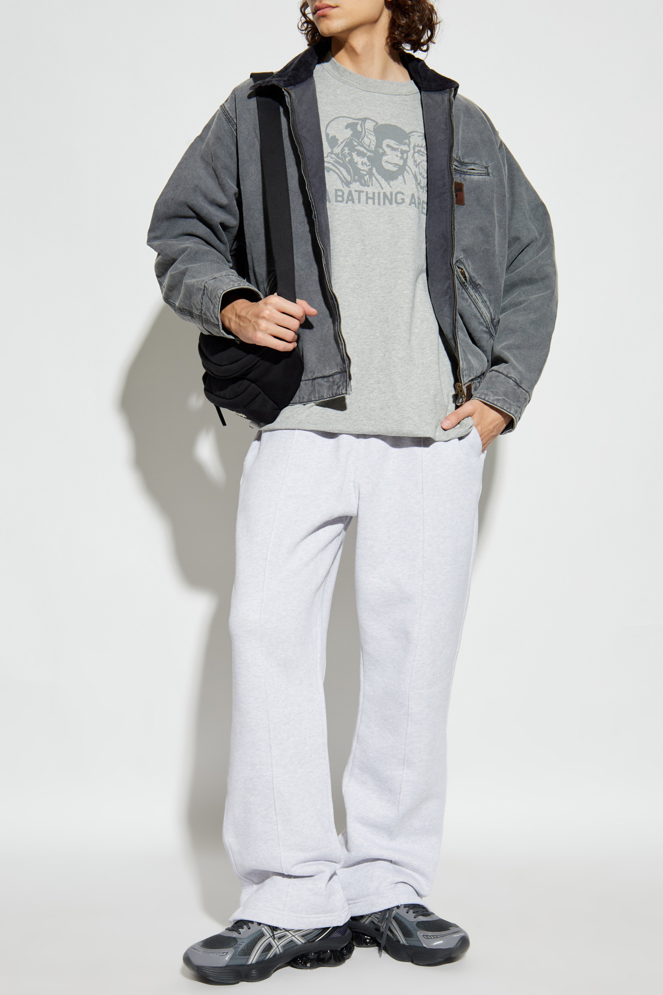 A BATHING APE グレー ジャケット jersey jacket A BATHING APE グレー ジャケット jersey jacket A BATHING APE